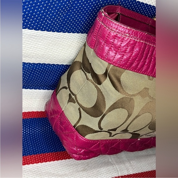 Coach Poppy Signature Monogram Quilted Tote Shopping Bag EST 1941 - Designer Bag - Picture 8 of 16